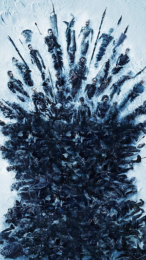 Game of Thrones Night King and Army of the Dead in Snowy Battle Scene HD phone wallpaper