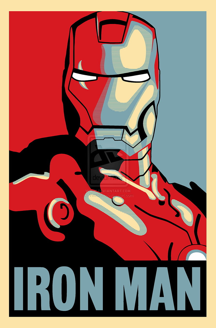 Iron Man Retro Pop Art Portrait with Bold Red and Blue Split Background, Iron Man Hope Style Poster. Iron man poster, Iron man art, Iron man comic, Iron Man Vintage HD phone wallpaper