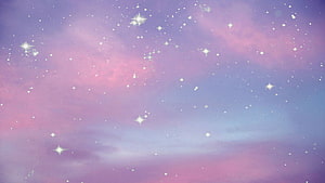 Dreamy Pastel Purple and Pink Starry Sky with Soft Nebula Clouds HD wallpaper