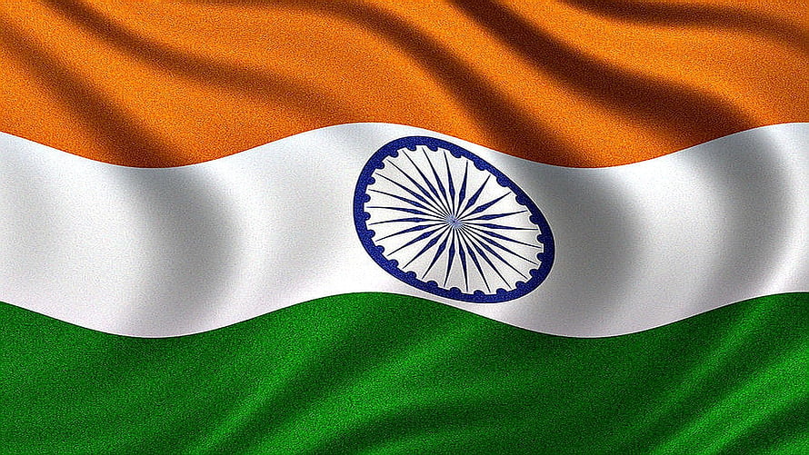 Waving Indian National Flag With Ashoka Chakra Symbol On White Stripe HD wallpaper