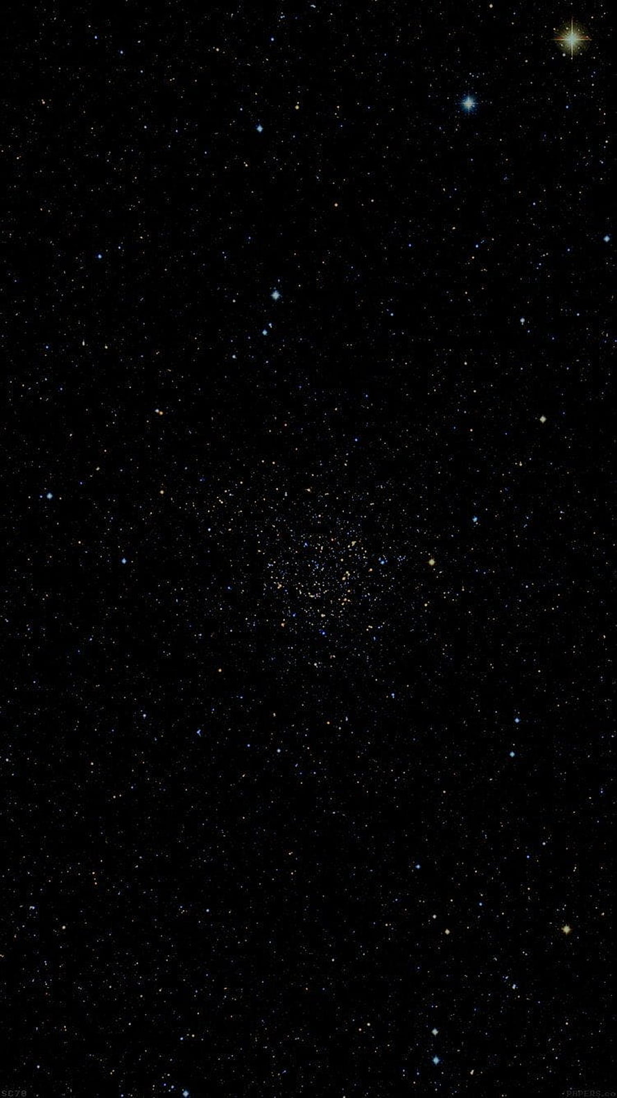 Deep Space Star Field with Dense Galactic Cluster and Scattered Bright Stars HD phone wallpaper