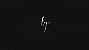 HP Envy X360 Logo on Black Leather Texture Minimalist Desktop Background HD wallpaper