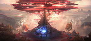 Ionia World Tree Concept Art from League of Legends Fantasy Landscape HD wallpaper