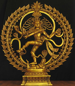Golden Nataraja Statue of Shiva Dancing in Cosmic Circle HD phone wallpaper