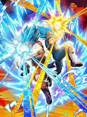 Dragon Ball Super Goku and Vegeta Super Saiyan Blue Battle Artwork HD phone wallpaper
