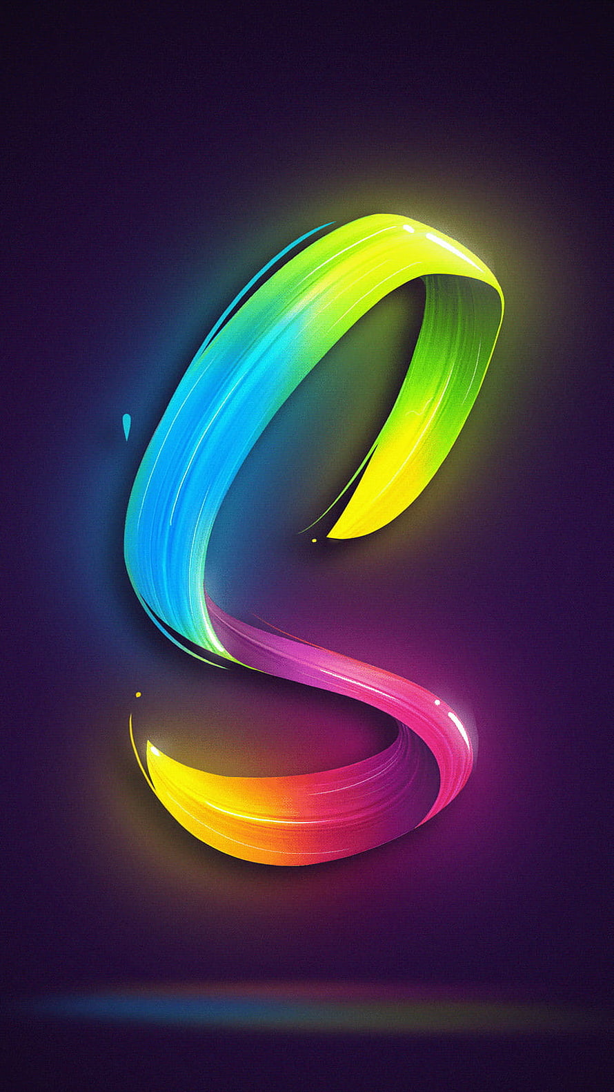 Vibrant Rainbow Gradient Letter S Abstract 3D Wallpaper HD phone wallpaper