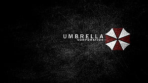 Umbrella Corporation Logo on Dark Grunge Background from Resident Evil Franchise HD wallpaper