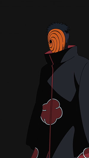 Obito Uchiha in Akatsuki Cloak with Spiral Mask from Naruto Shippuden HD phone wallpaper