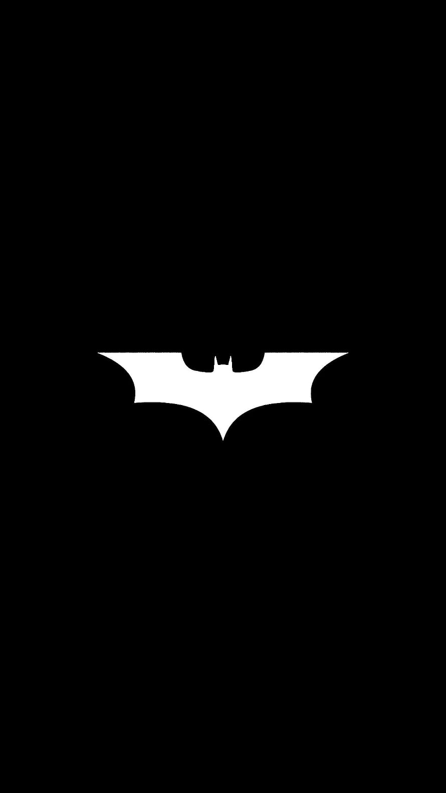 Minimalist Batman Symbol on Black Background, Batman Logo BW, symbol, art HD phone wallpaper