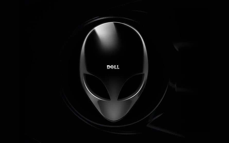 Dell Alienware Gaming PC Head Logo on Black Background HD wallpaper