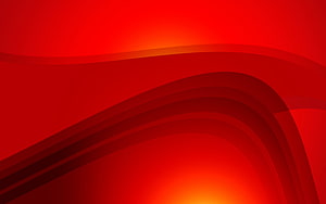Vibrant red abstract background with flowing curved waves and warm orange glow accents HD wallpaper