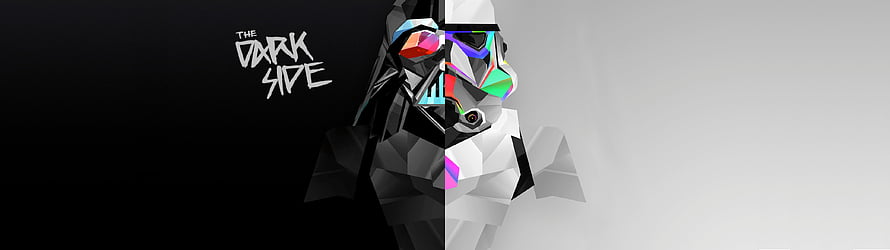 Star Wars Stormtrooper Low Poly Digital Art with Neon Accents on Split Background HD wallpaper