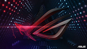 Asus ROG Strix Gaming Logo with Red Wireframe Eagle on Dark Tech Background HD wallpaper