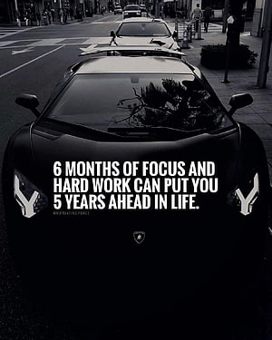 Black Lamborghini Aventador Front View With Motivational Quote About Focus And Hard Work HD phone wallpaper