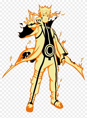Naruto Uzumaki in Kurama Sage Mode with Flame Aura and Nine-Tails Chakra HD phone wallpaper