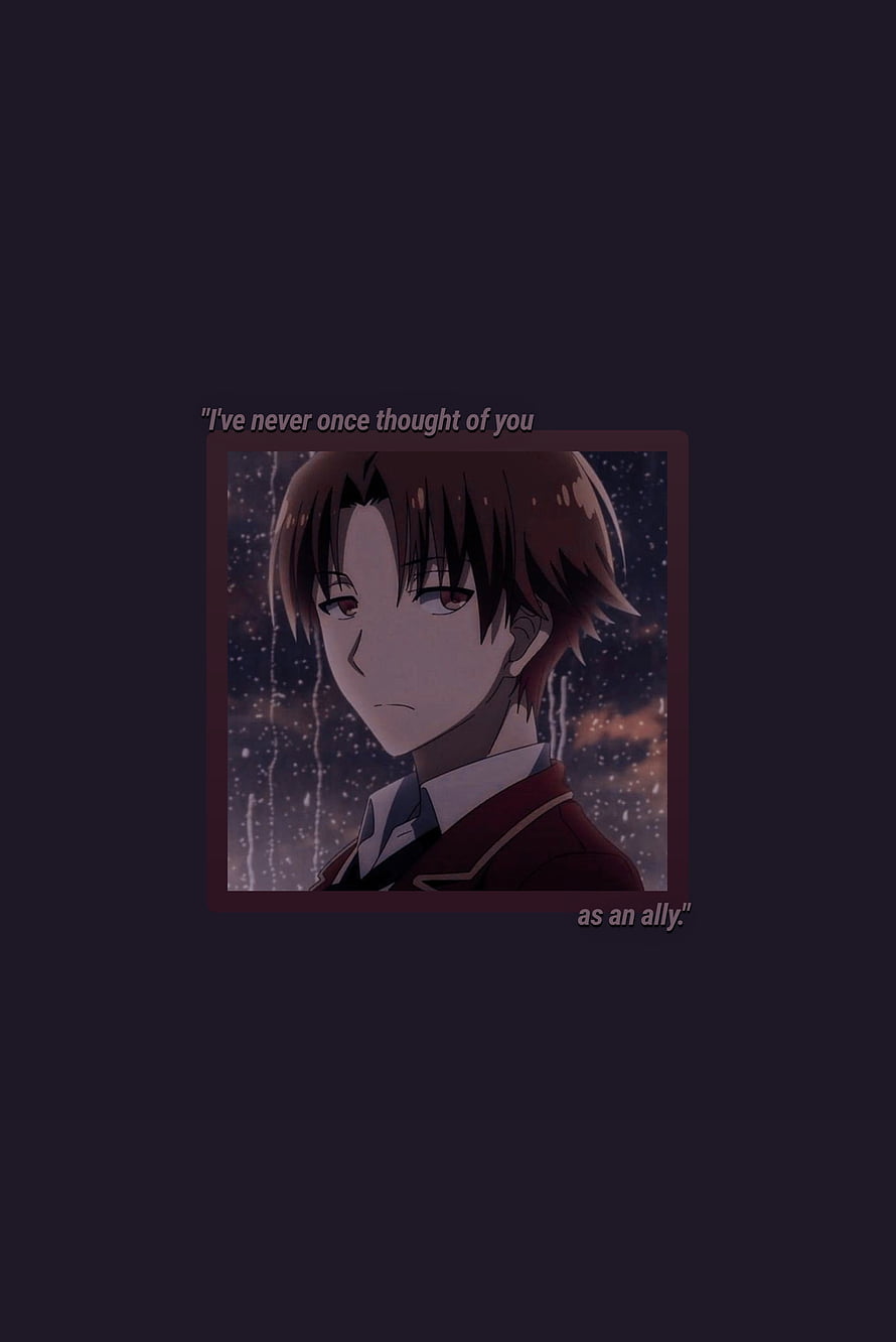 Ayanokoji Kiyotaka from Classroom of the Elite in a moody anime portrait with a dark background HD phone wallpaper
