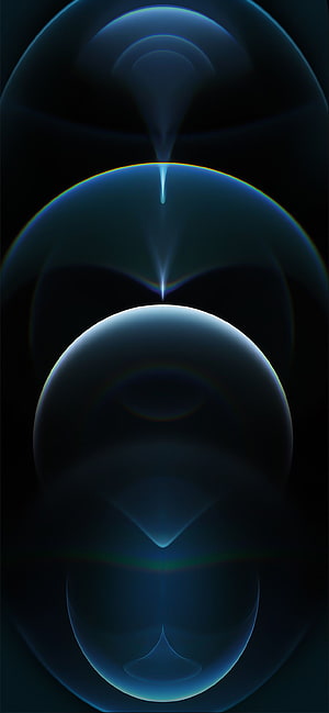 Abstract Blue Liquid Drops and Spheres with Chromatic Aberration on Black Background HD phone wallpaper