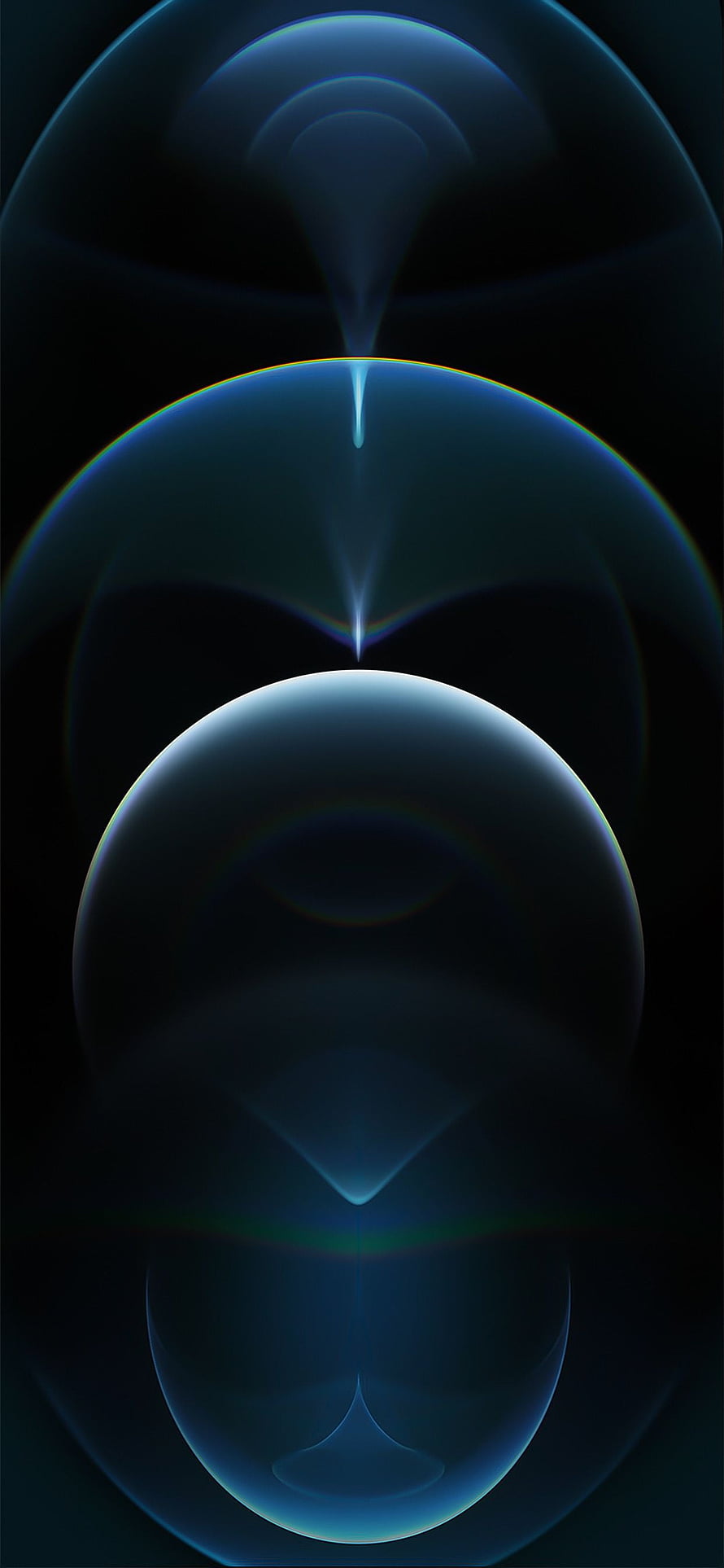 Abstract Blue Liquid Drops and Spheres with Chromatic Aberration on Black Background HD phone wallpaper