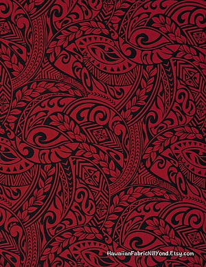 Red and Black Polynesian Tribal Pattern with Maori-Inspired Geometric Motifs HD phone wallpaper