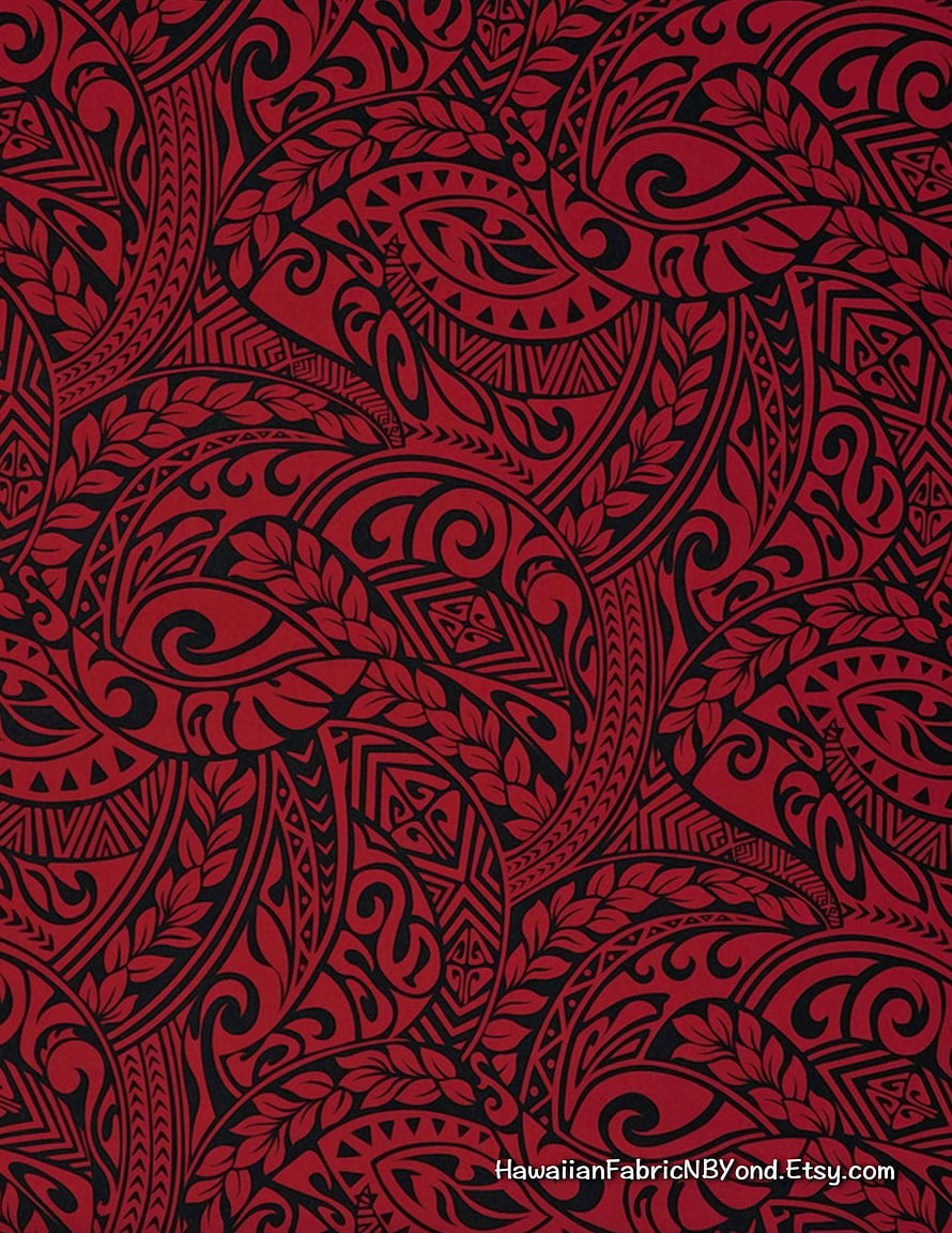 Red and Black Polynesian Tribal Pattern with Maori-Inspired Geometric Motifs HD phone wallpaper