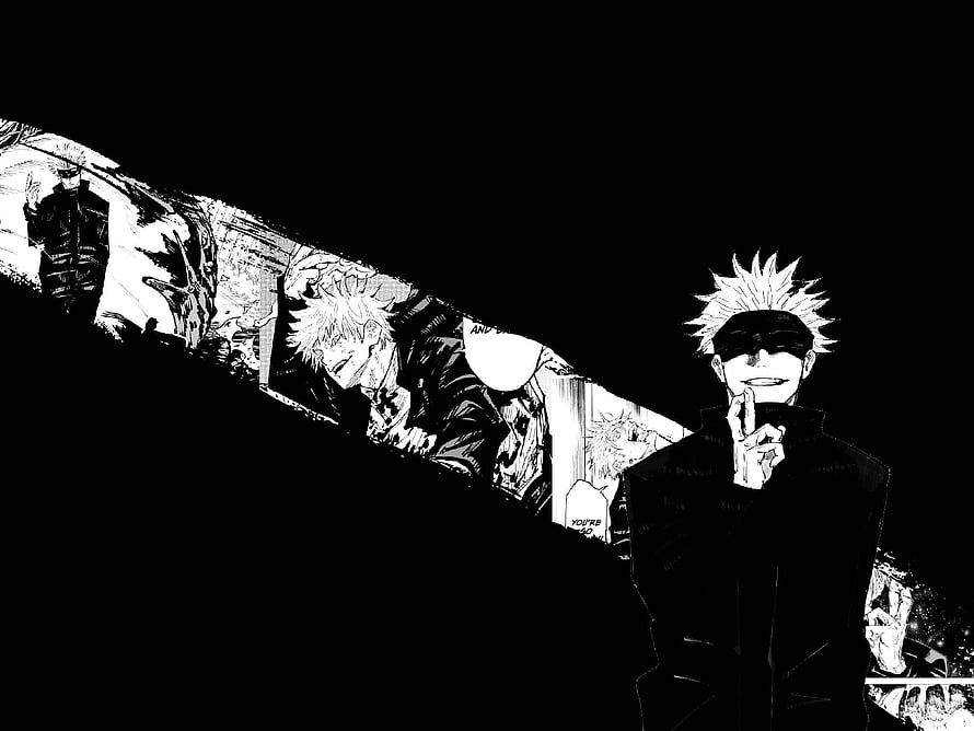 Gojo Satoru Jujutsu Kaisen Manga Panel Wallpaper, Jujutsu Kaisen Minimalist , Jujutsu Kaisen Dark HD wallpaper