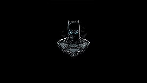 Batman Dark Knight Minimalist Line Art with Glowing Blue Eyes on Black Background, Batman For Laptop, Batman Ultra HD wallpaper
