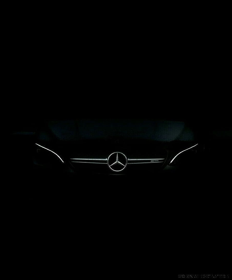 Mercedes-Benz AMG Front Grille and Emblem Illuminated in Darkness HD phone wallpaper