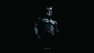 Batman Minimalist Digital Artwork with Dark Armor and Cowl on Black Background, Batman, minimal, artwork HD wallpaper