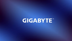 Gigabyte Brand Logo on a Soft Blue Gradient Background HD wallpaper