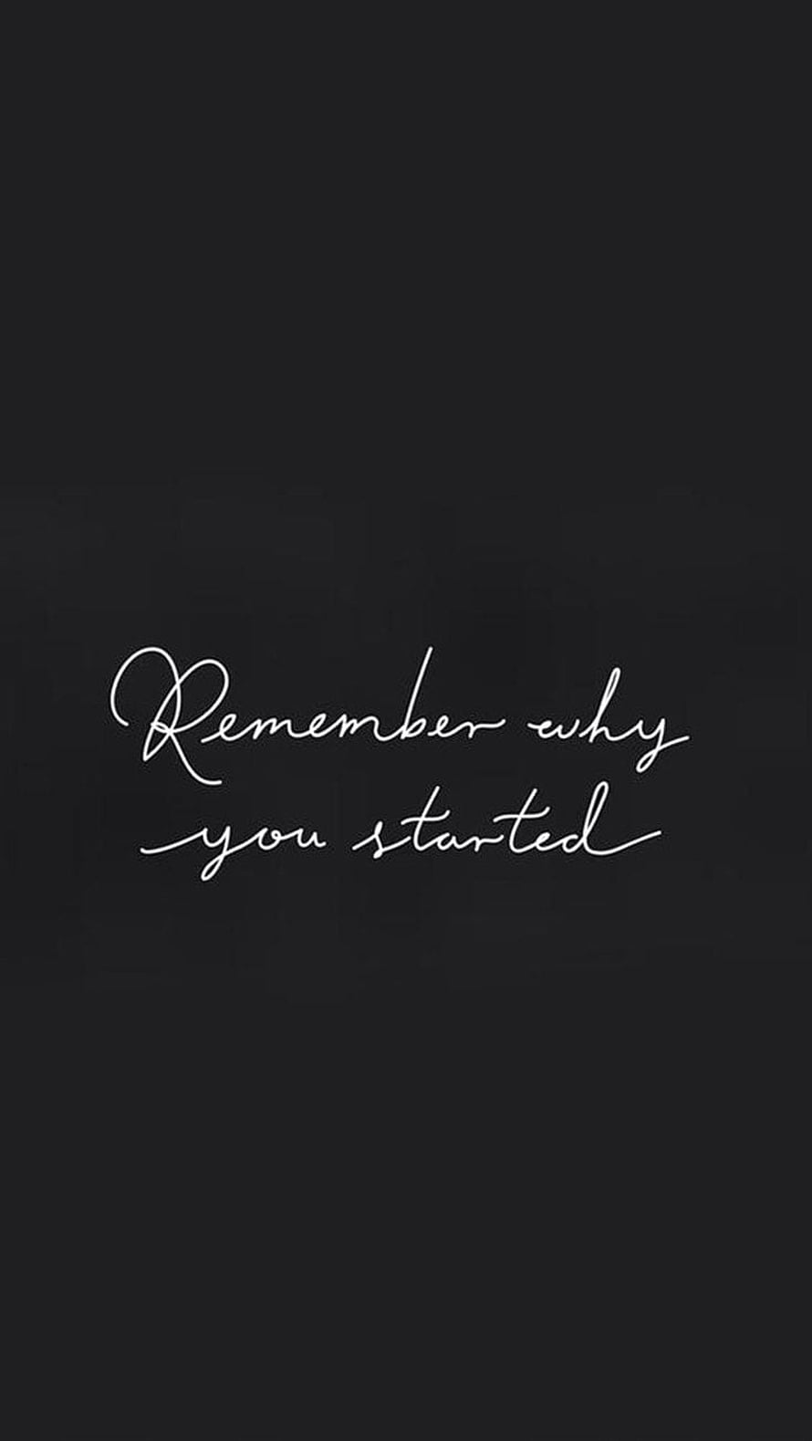 Minimalist Black Background With White Cursive Motivational Quote HD phone wallpaper