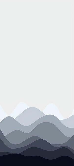 Minimalist Layered Mountain Landscape in Cool Blue and Grey Tones HD phone wallpaper