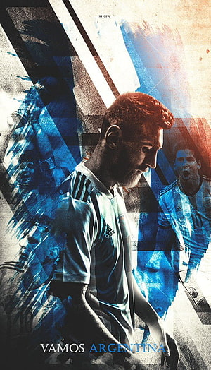 Lionel Messi Argentina National Team Soccer Player Artistic Wallpaper HD phone wallpaper