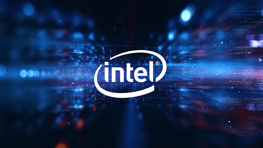 Intel Logo on a Dark Blue Digital Technology Background with Bokeh Lights HD wallpaper
