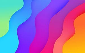 Vibrant Rainbow Gradient Abstract Wallpaper With Smooth Wavy Color Layers HD wallpaper