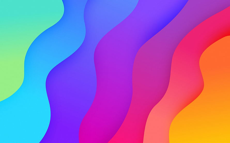 Vibrant Rainbow Gradient Abstract Wallpaper With Smooth Wavy Color Layers HD wallpaper