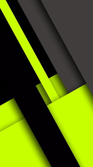 Abstract Neon Lime Green and Black Geometric Shapes Wallpaper HD phone wallpaper
