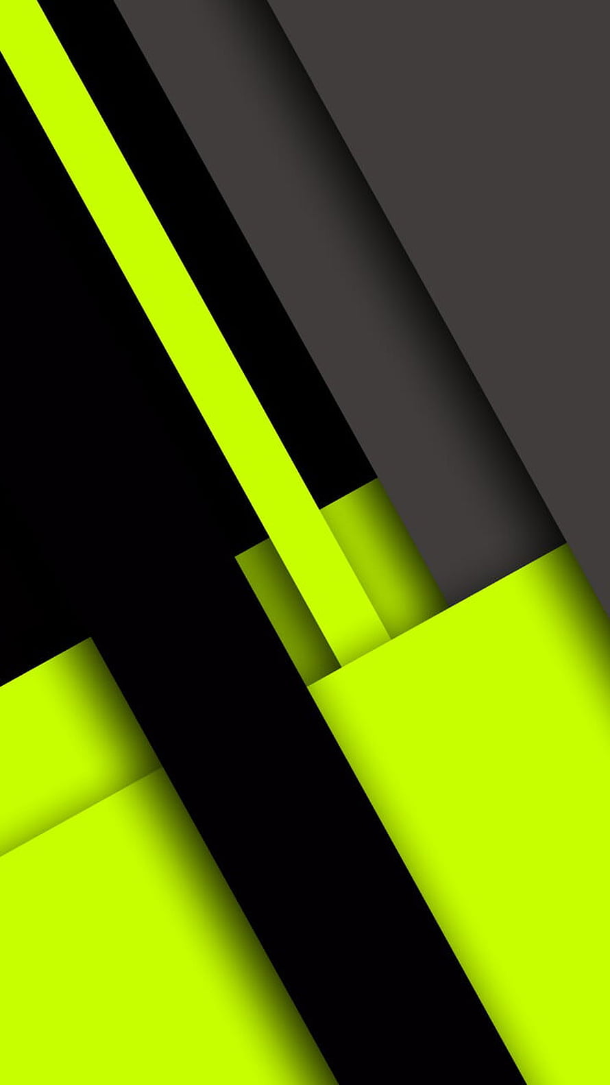 Abstract Neon Lime Green and Black Geometric Shapes Wallpaper HD phone wallpaper