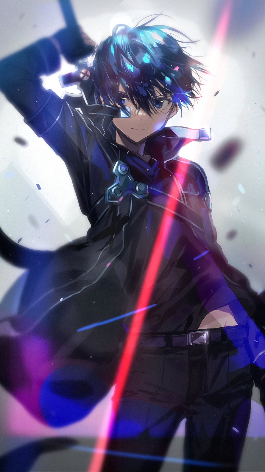 Kirito Black Swordsman from Sword Art Online in Dynamic Combat Pose, 2160×3840 Kirito The Black Swordsman (Sword Art Online) – Dump HD phone wallpaper