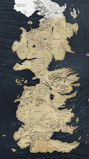 Westeros Fantasy Map from Game of Thrones with Regions and Locations HD phone wallpaper