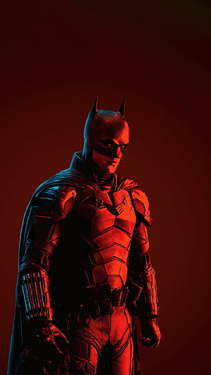 Batman 2022 Cinematic Portrait in Dramatic Red and Blue Lighting, Batman 2022, , vengeance HD phone wallpaper