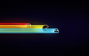 Pac-Man and Ghosts with Neon Light Trails on Dark Background, Gaming Sdeer. Papel de parede pc, ns para pc, Papel de parede computador, Cool Style HD wallpaper