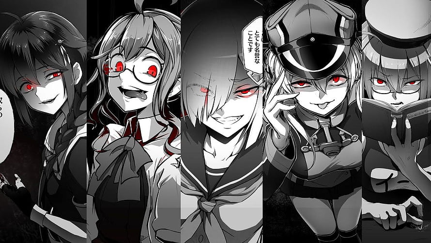 Gesugao Anime Character Collage with Red Eyes and Dark Aesthetic HD wallpaper