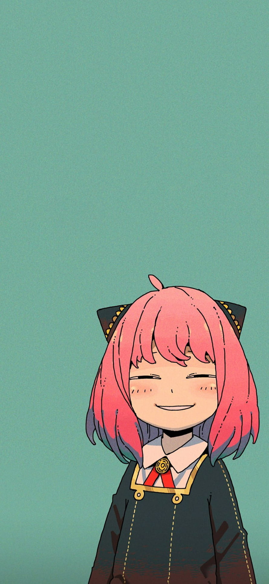 Anya Forger from Spy x Family anime character portrait with pink hair and cat ears smiling HD phone wallpaper