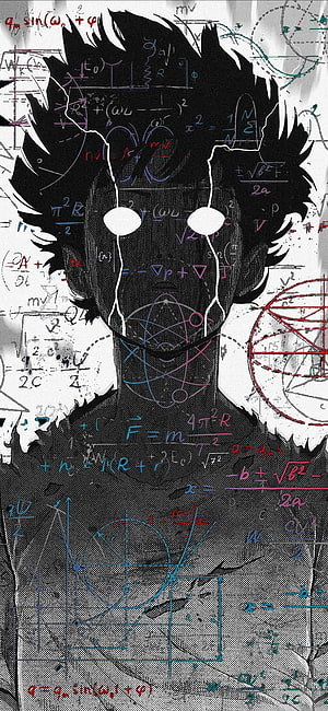 Anime Character Surrounded by Physics Equations and Mathematical Formulas HD phone wallpaper