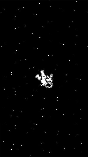 Minimalist Black and White Astronaut Floating in Space Wallpaper HD phone wallpaper