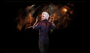 Astarion character art from Baldur's Gate 3 in ornate dark fantasy attire HD wallpaper