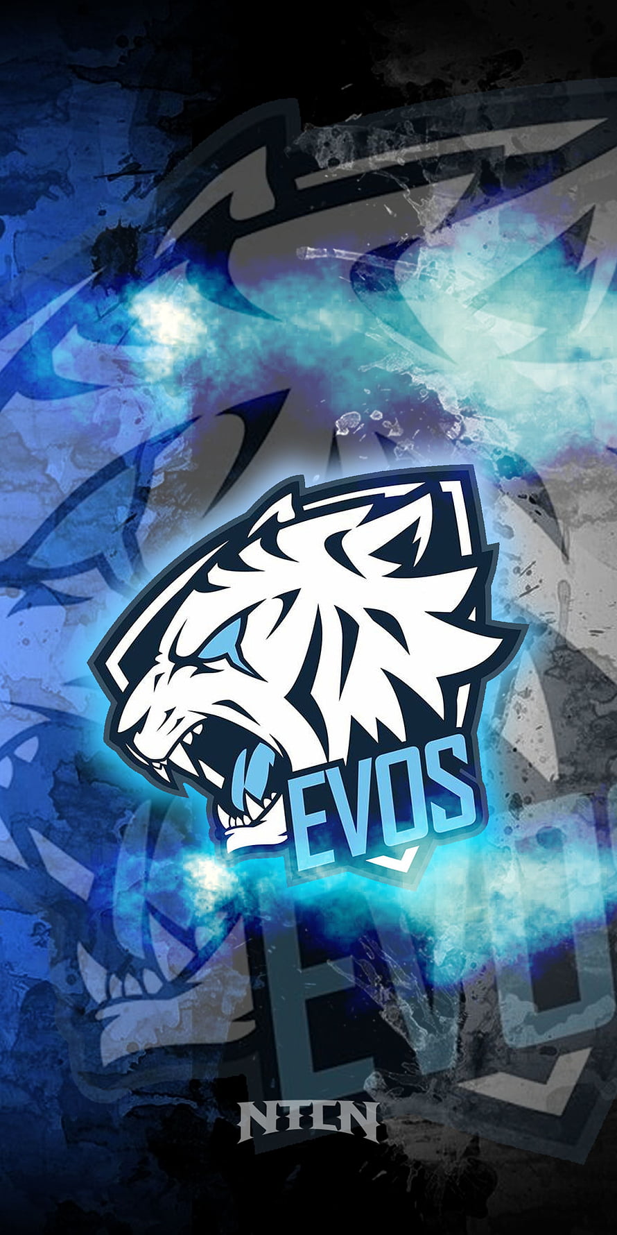 Evos Esports Team Logo Wallpaper with Blue Tiger Mascot and Neon Glow HD phone wallpaper