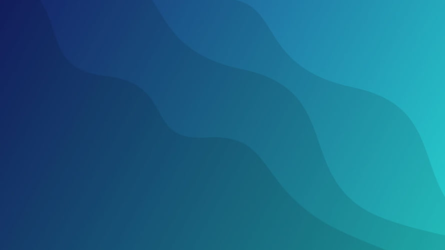 Smooth Teal and Blue Abstract Gradient with Flowing Wave Layers HD wallpaper