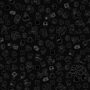 Super Mario Bros Character Pattern Wallpaper HD phone wallpaper