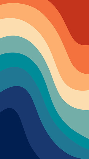 Abstract Wavy Gradient Background With Blue Teal Orange And Red Curved Stripes HD phone wallpaper